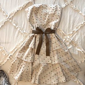 BCBG polka dot ruffled dress